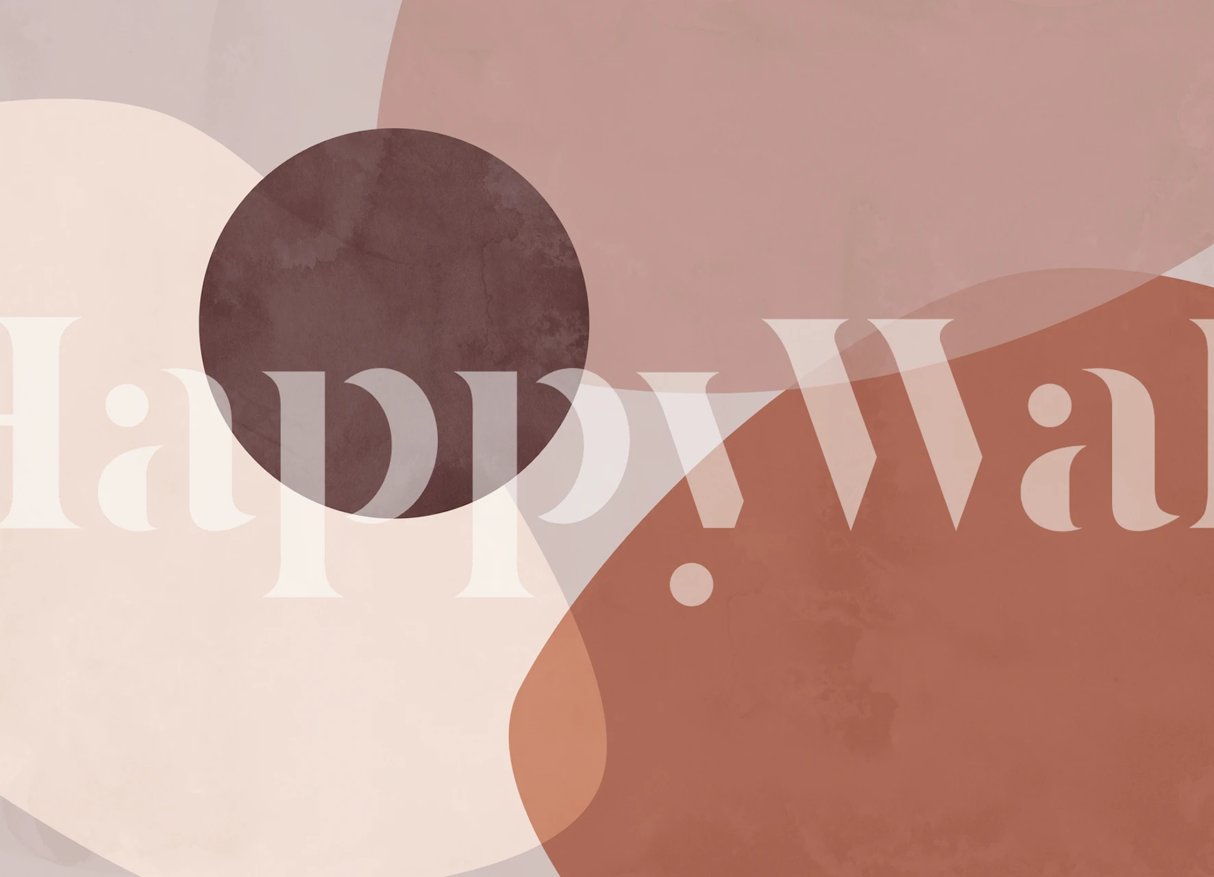 Abstract earth tone shapes in brown, beige, and terracotta wallpaper