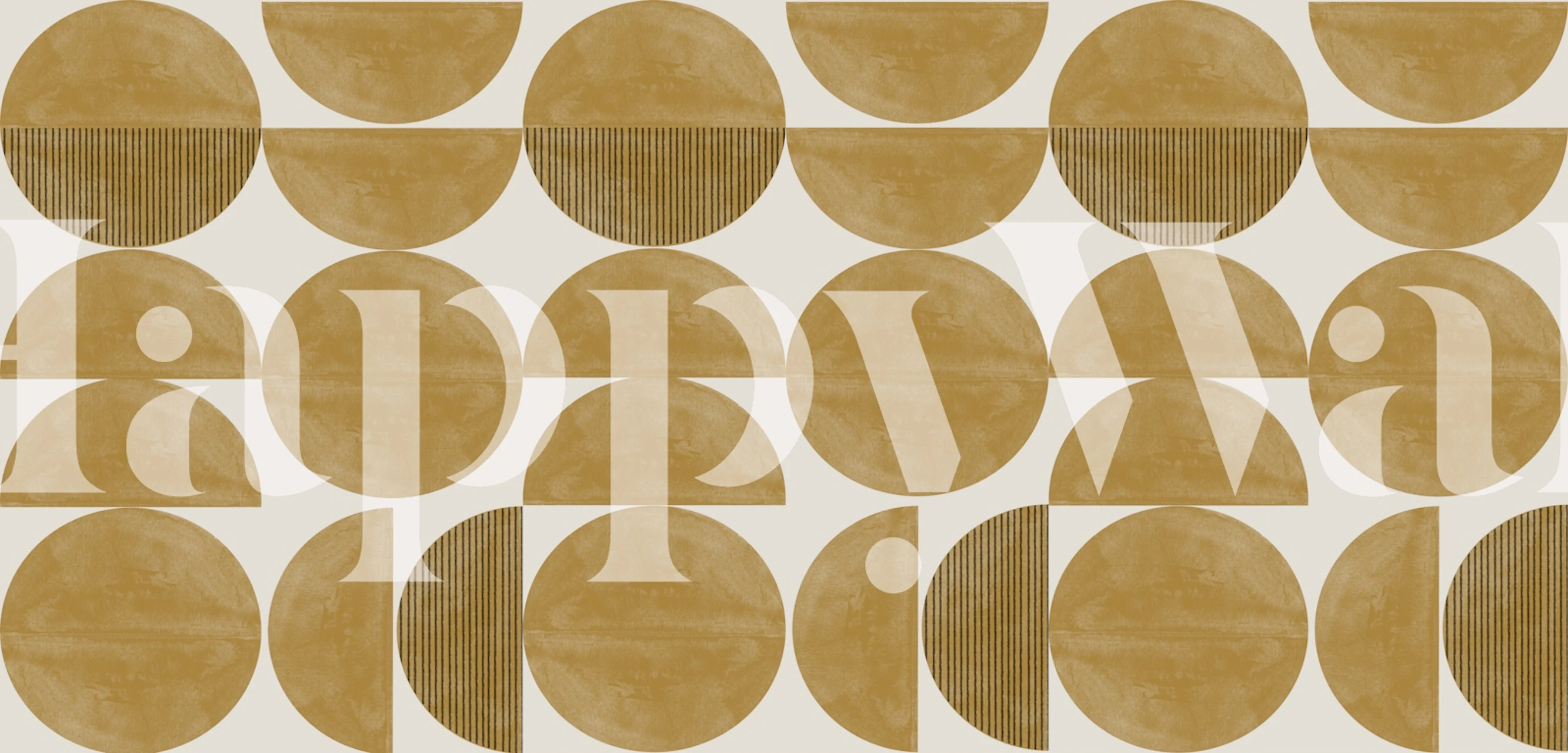 Abstract Earthy Shapes wallpaper in room setting