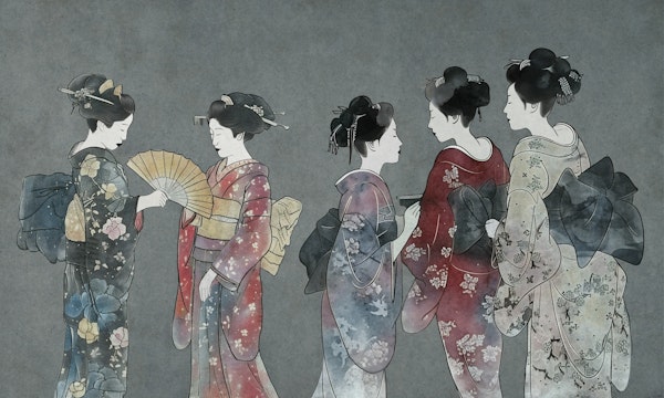 Geisha Elegant Kimono Serenity Scene