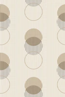 Geometric dots & stripes – brown & beige L tapet