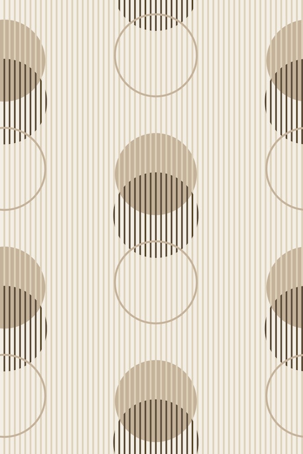 Geometric dots & stripes – brown & beige L