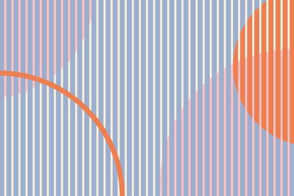 Playful arches & stripes – blue, orange, pink