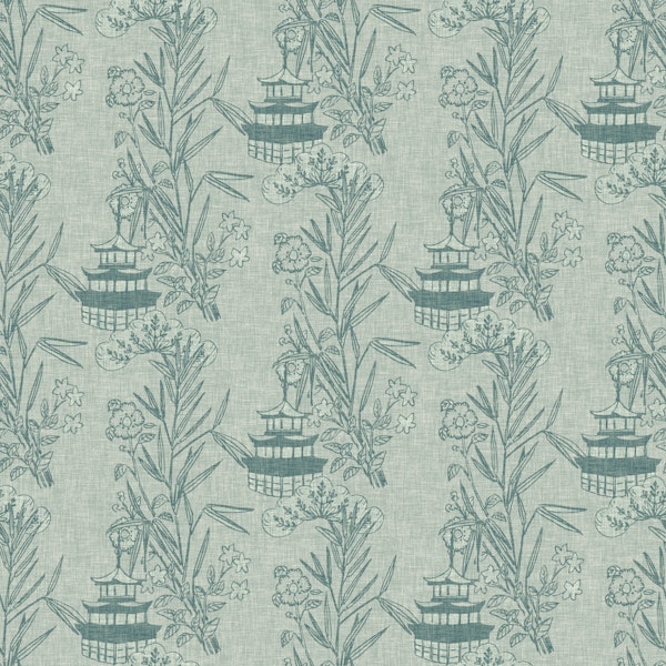 Chinese neutral toile with pagoda
