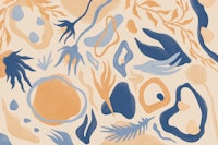 Blue Botanical Flow papel pintado