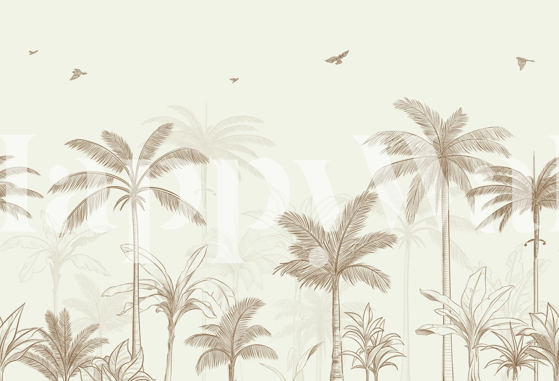 Vintage Jungle Scene-tapet i et rum