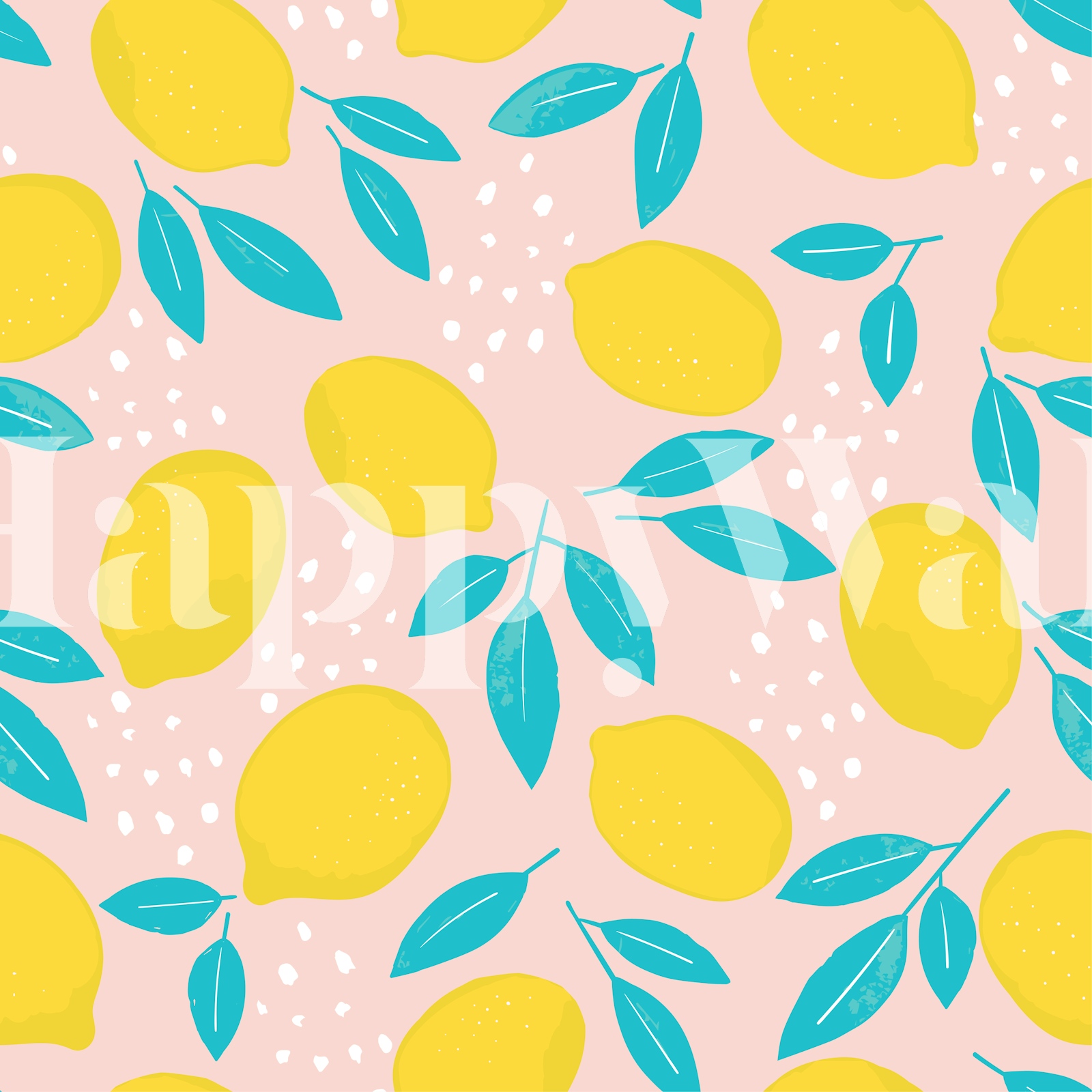 Cheerful Lemon Pattern - Happywall.com