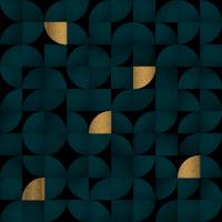 Mid-Century Dark Teal and Luxury Gold tapetit