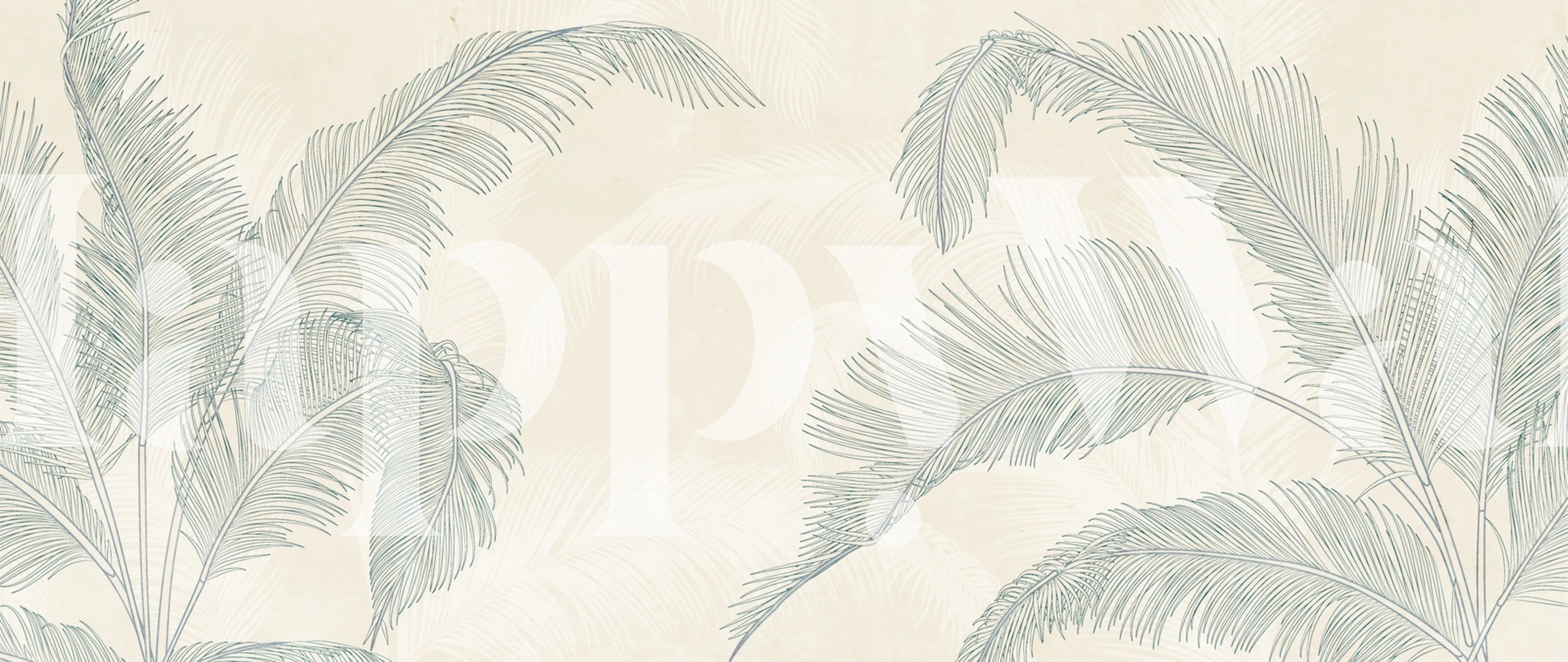 Tropical Leaf Art Design wallpaper in a room