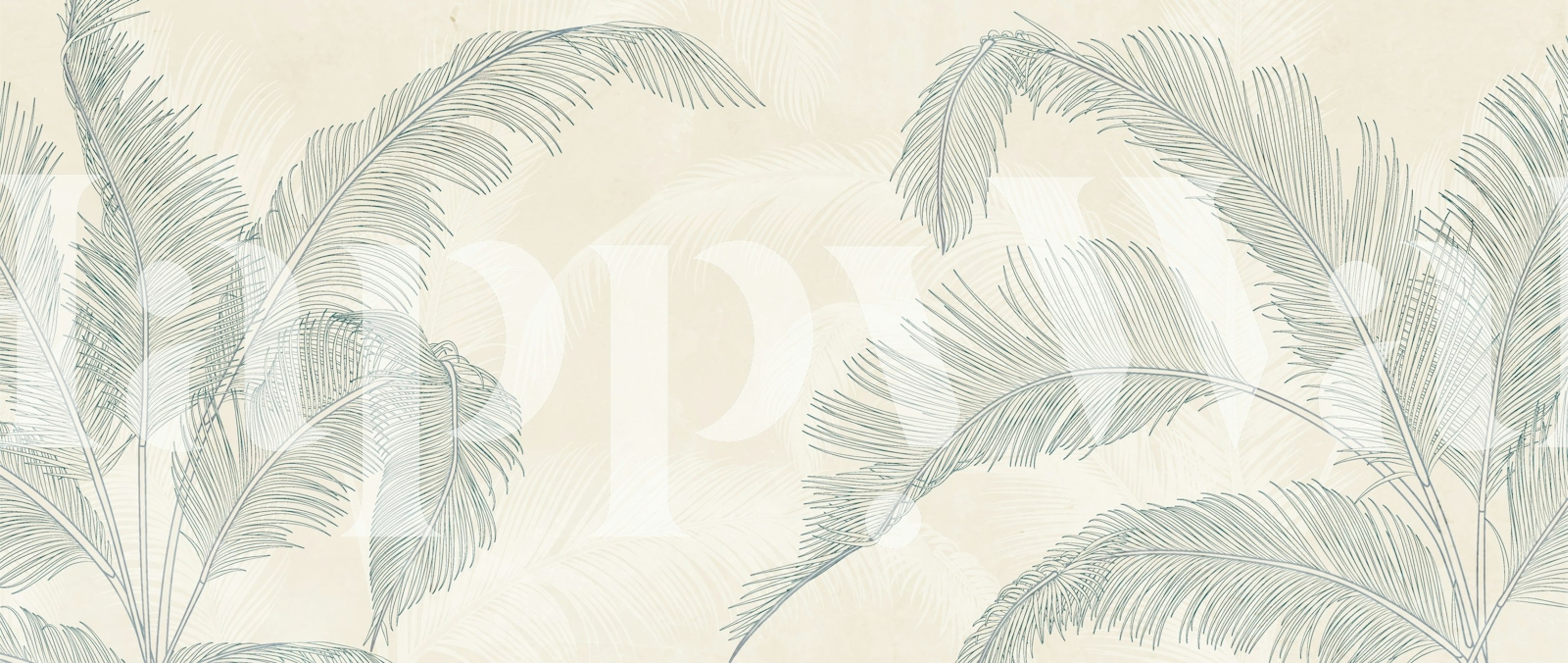 Tropical Leaf Art Design tapetti huoneessa