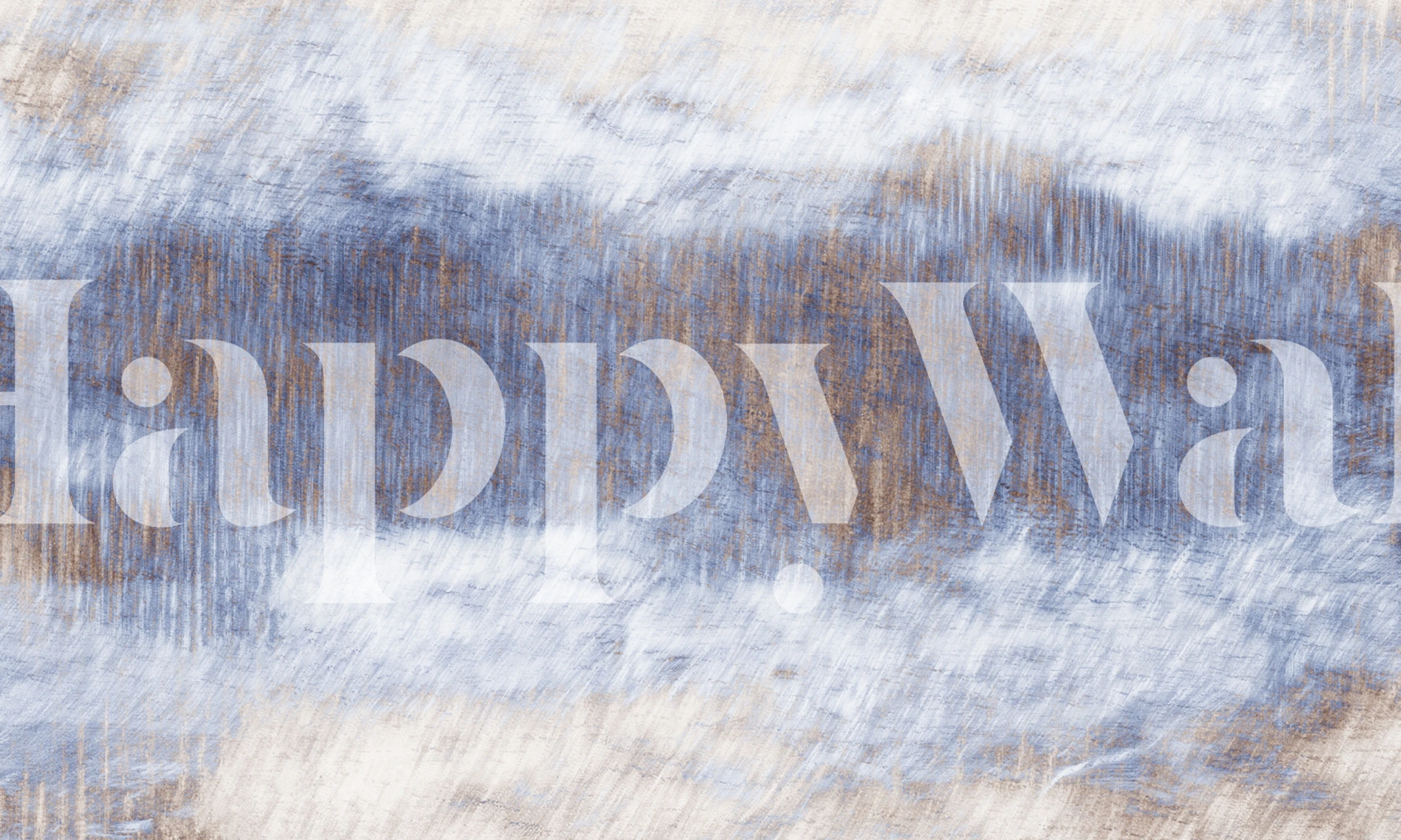 Textured abstract wallpaper in blue and cream colors with soft brush strokes.