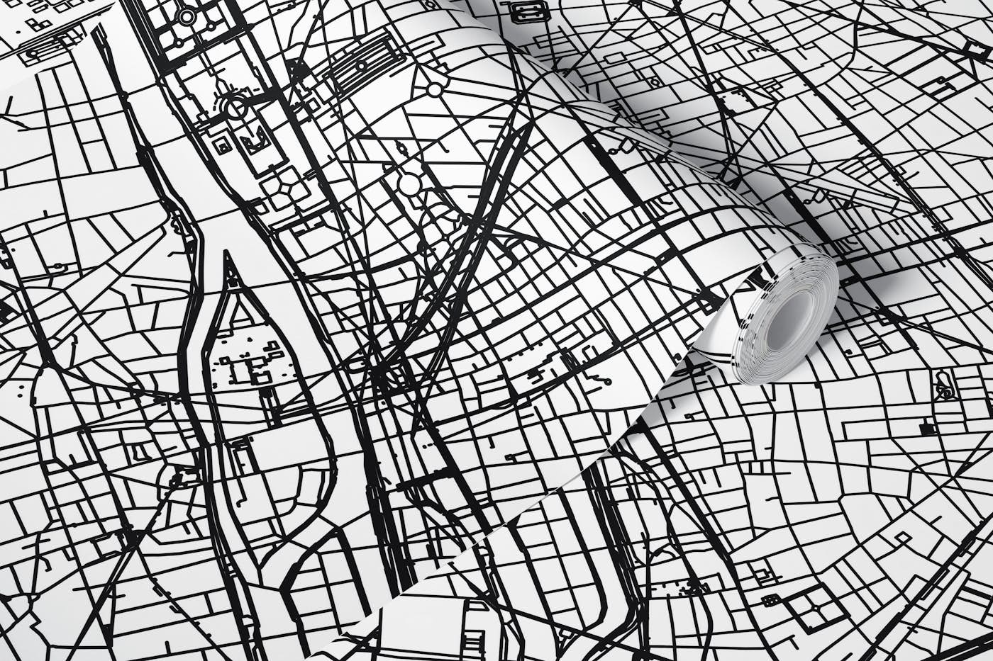 Paris Map wallpaper roll