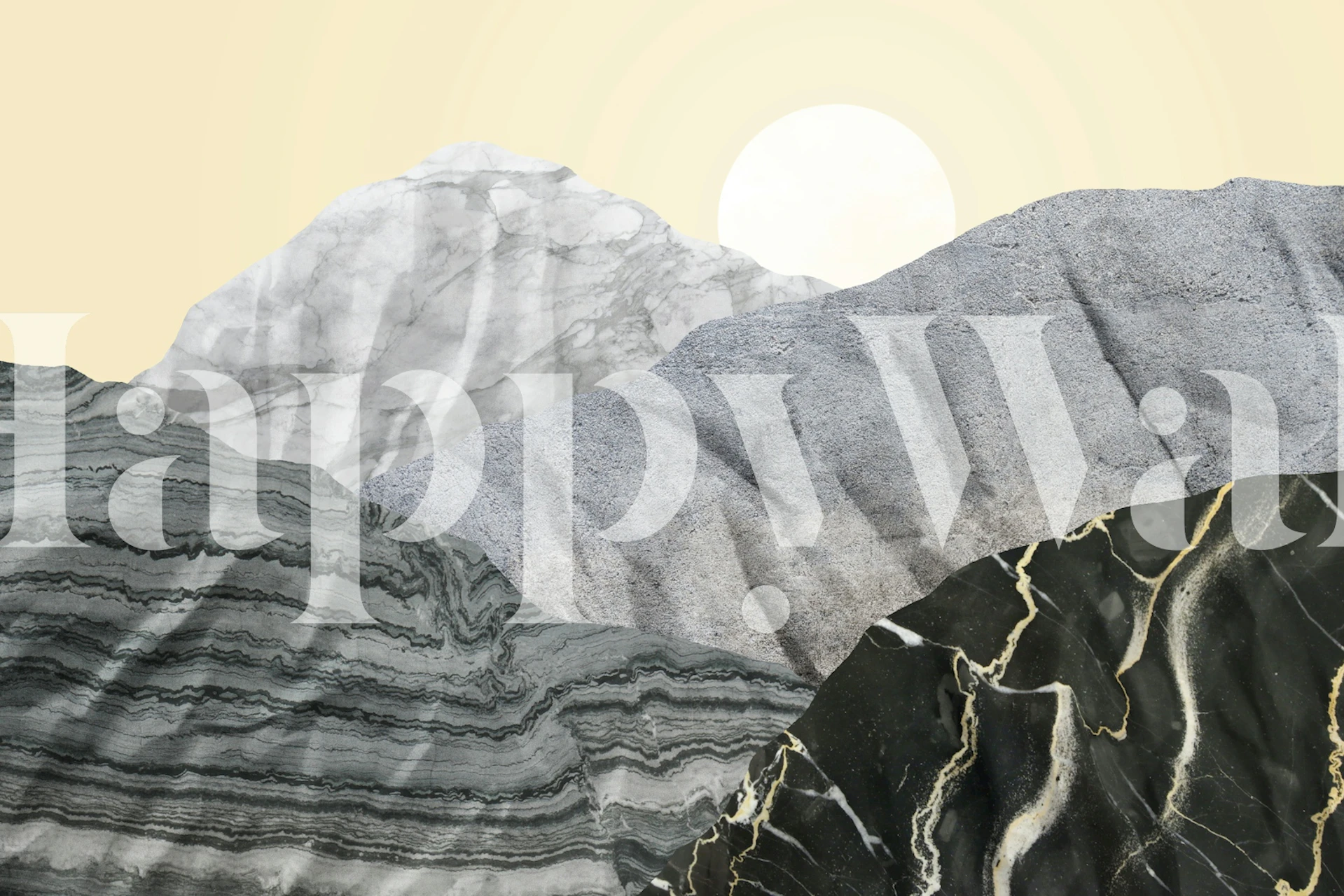 Marble Landscape III papier peint dans une pièce