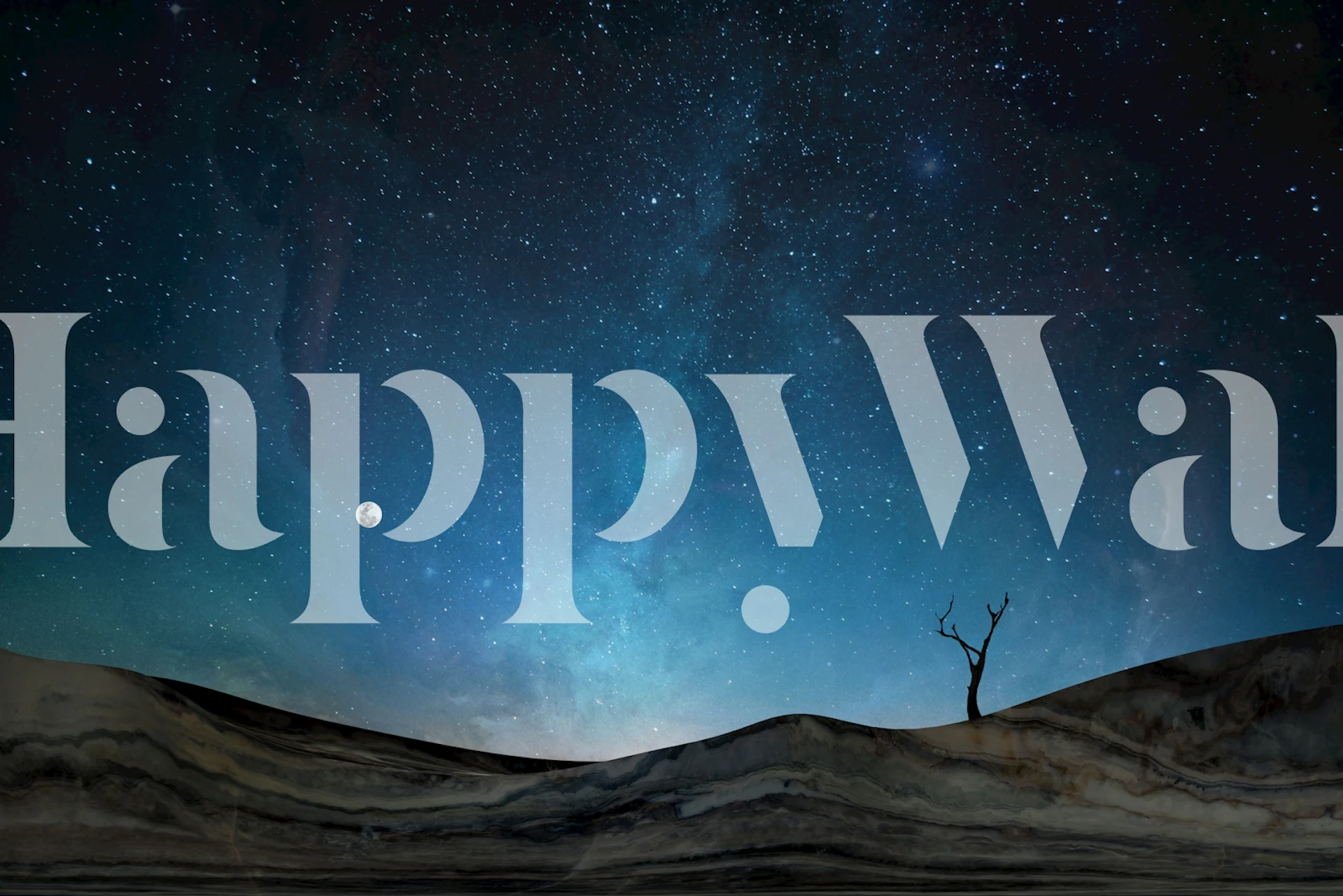 Marble wallpaper depicting a starry night sky in deep blue