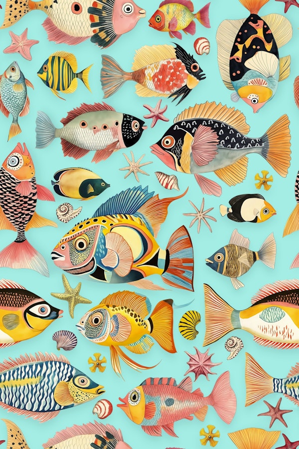 Multicolor Fish Underwater Marine Life