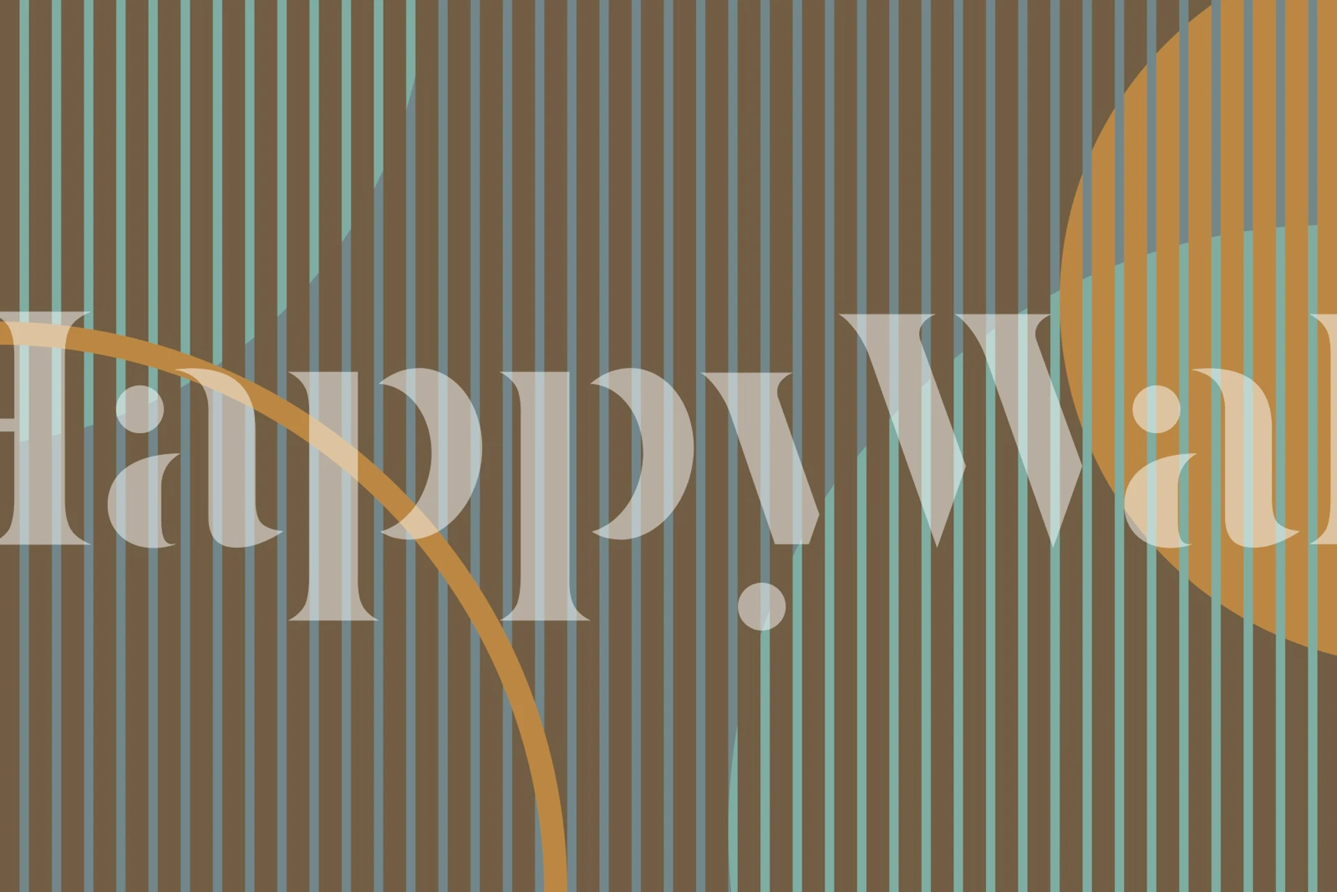 Geometric pattern with ochre, earthy brown, and blue stripes wallpaper