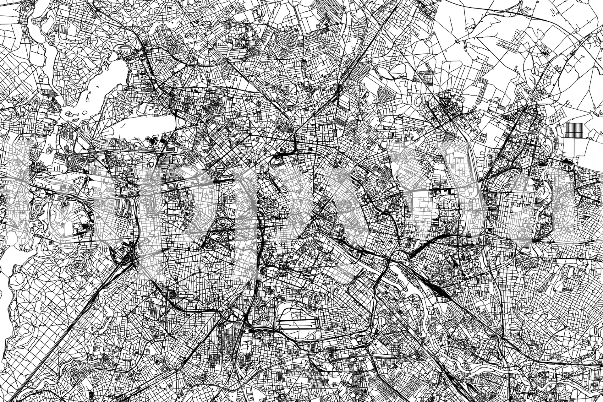 Tapeta Berlin Map v stylovém pokoji