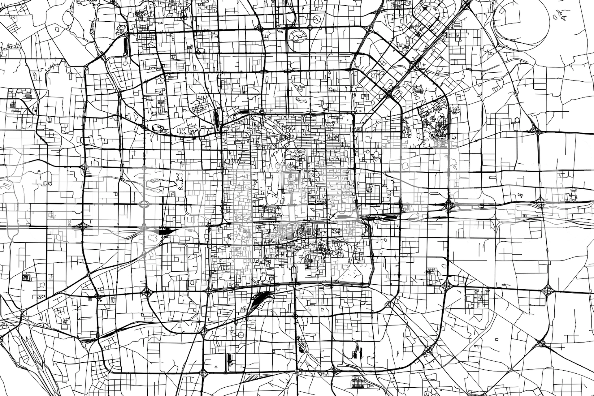 Beijing Map wallpaper displayed in a room