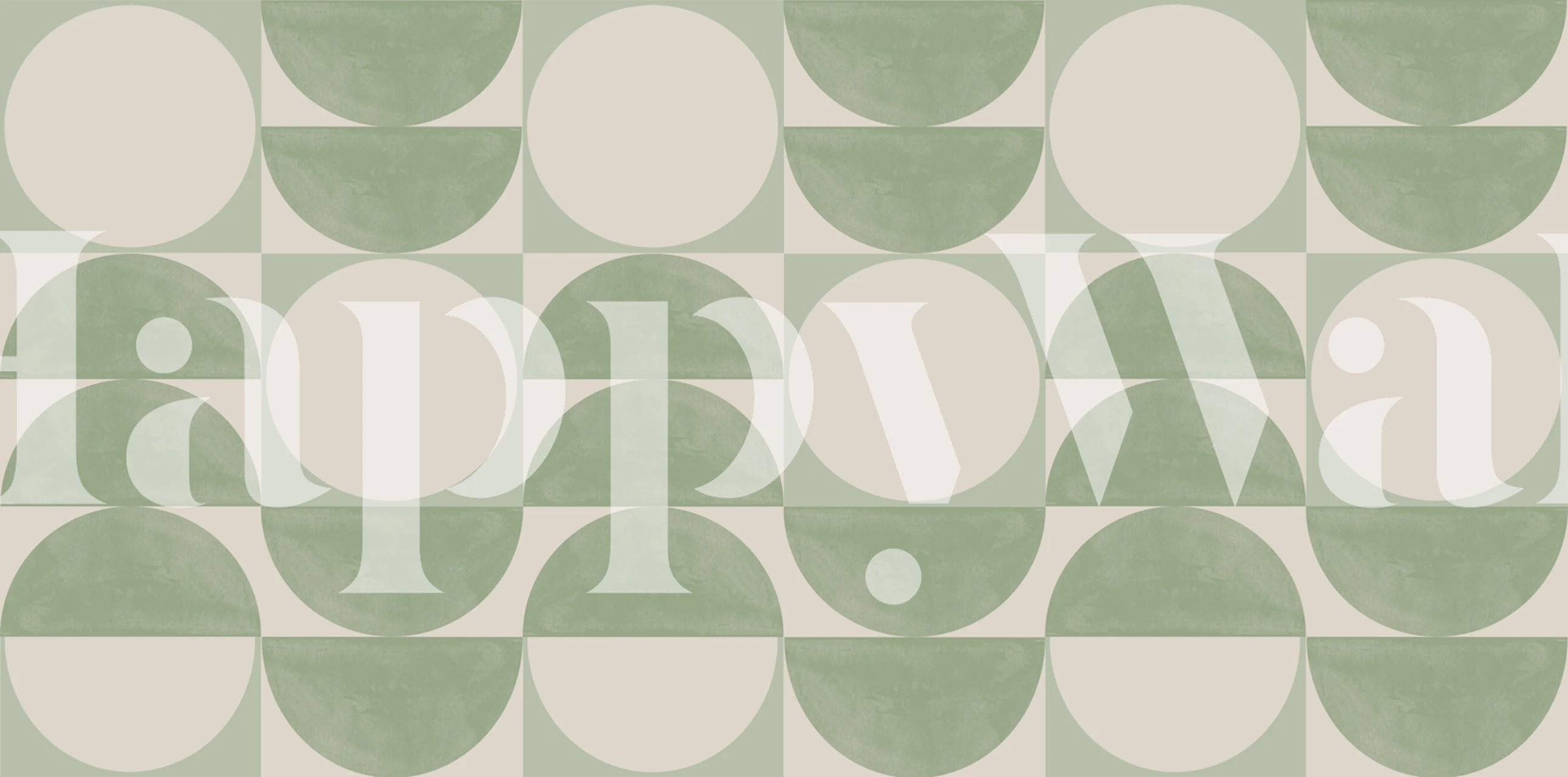 Papel tapiz Greeny Retro Object II en una habitación