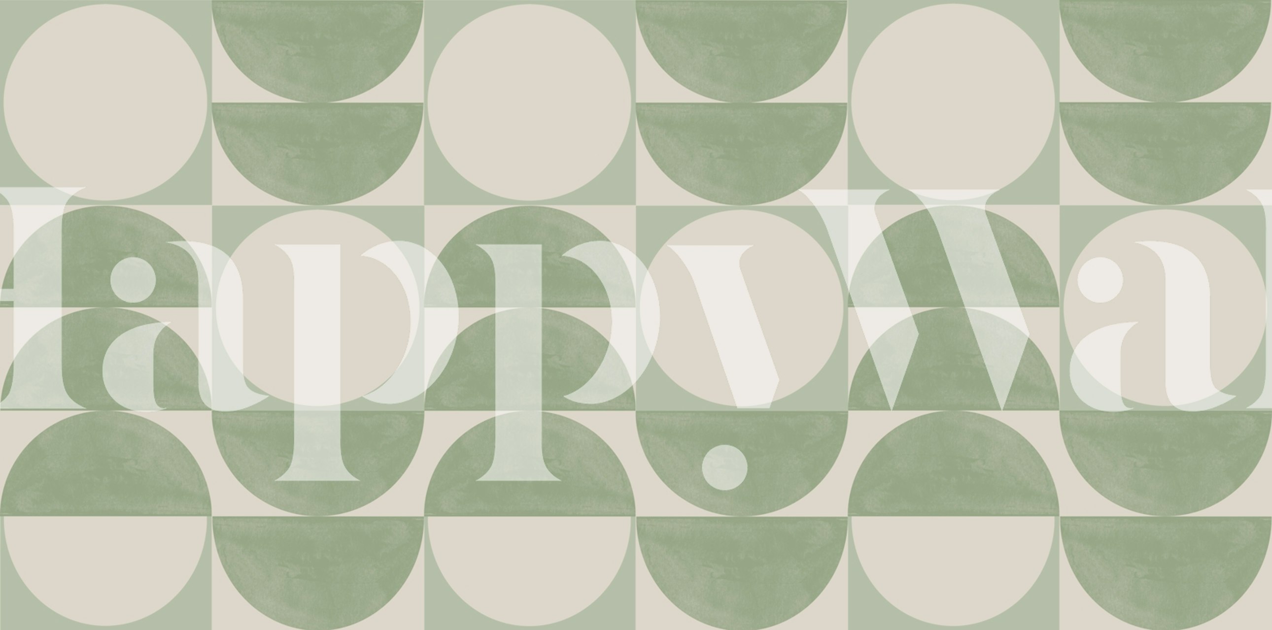 Greeny Retro Object II-tapet i et rum