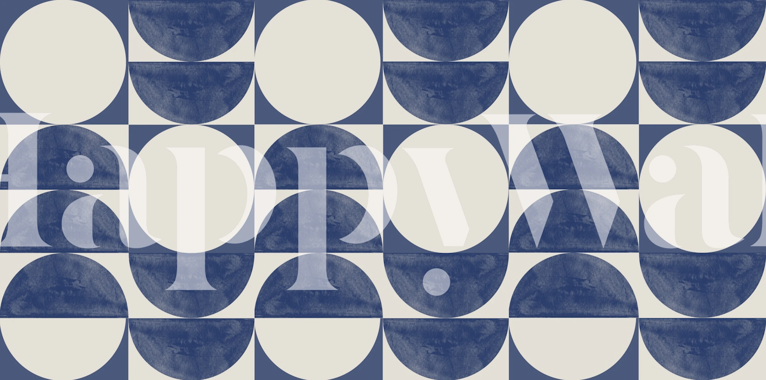 Blue Retro Objects tapet visad i ett rum