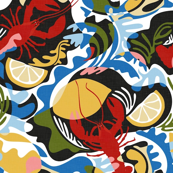Crustacean Core Lobsters and Lemons WM