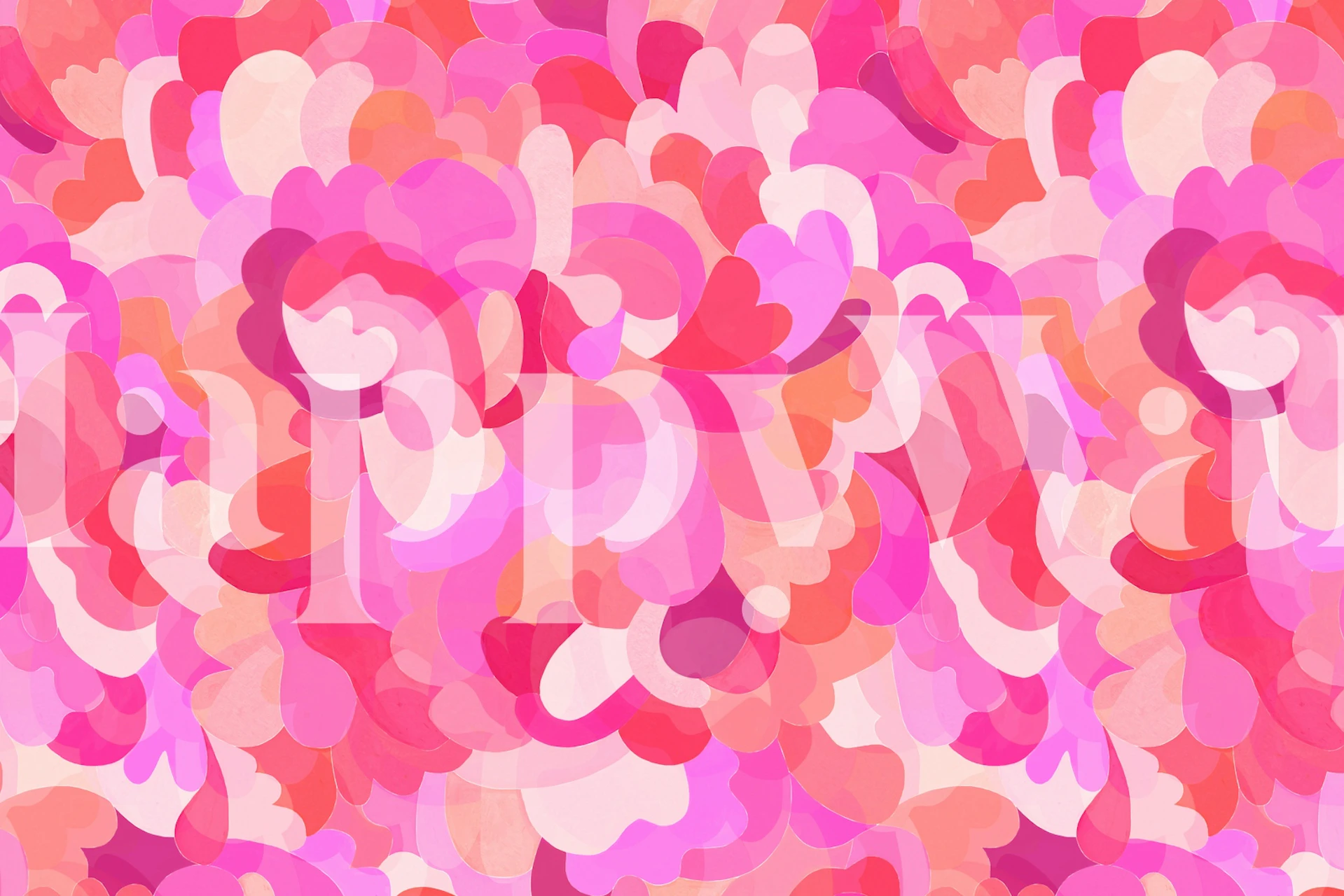 Bubblegum Clouds wallpaper in a colorful room