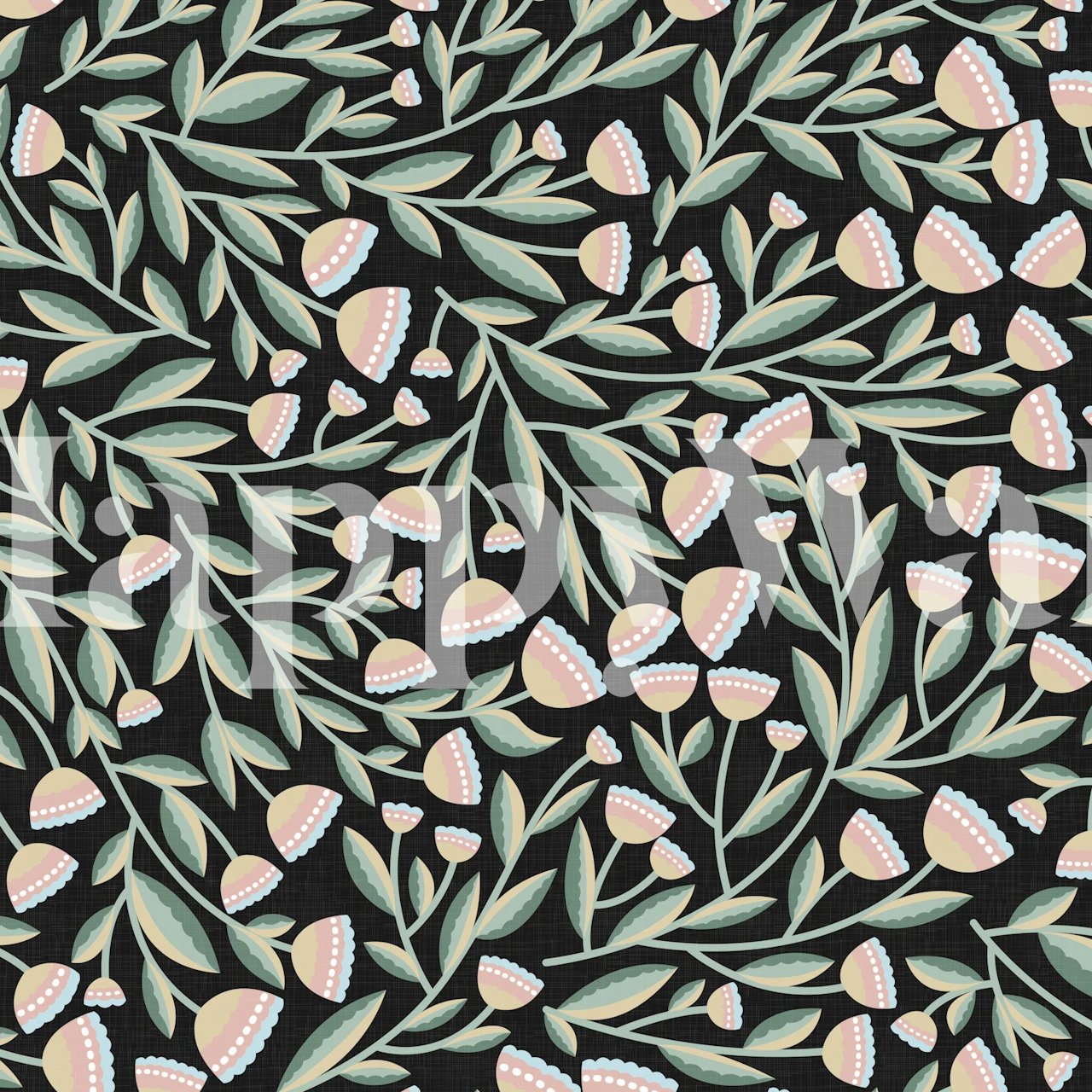 Kukkatapetti tyylikkäässä huoneessa