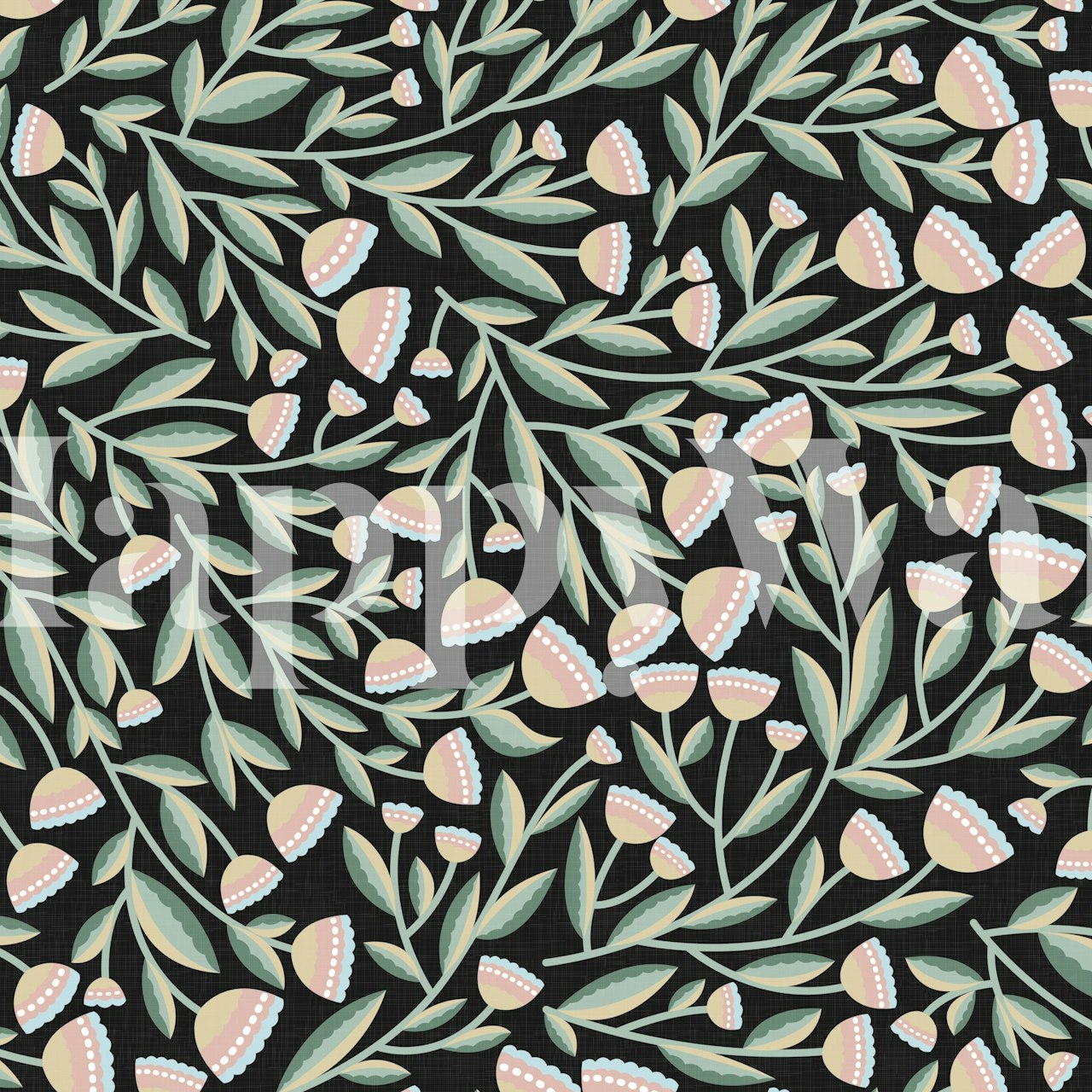 Carta da parati floreale in una stanza elegante