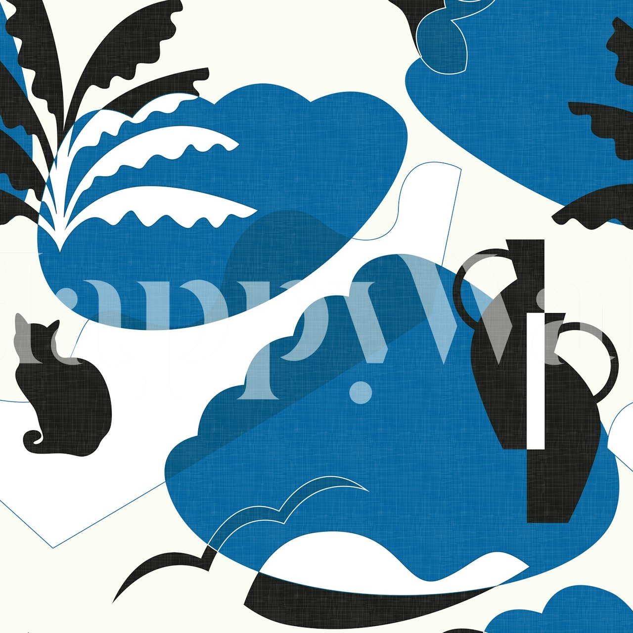 Greek Abstraction Nature in Blue wallpaper displayed