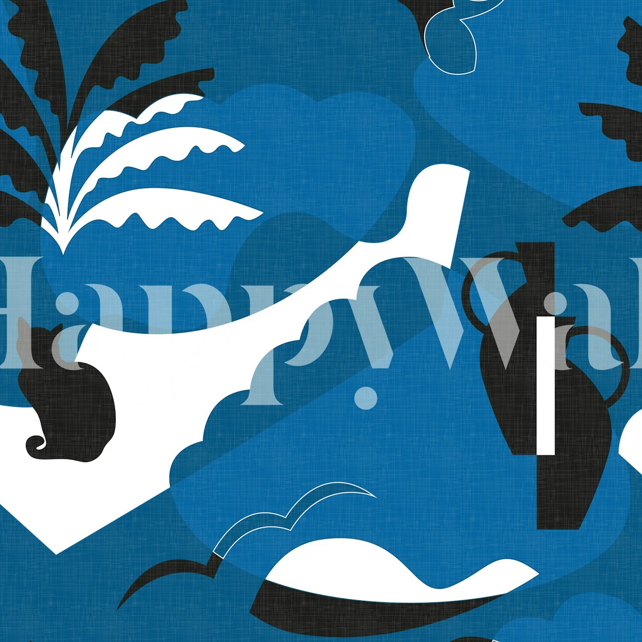 Greek Abstraction Night in Blue wallpaper design