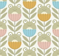 Cute Animals Pastel Floral in Muted Colors ταπετσαρία
