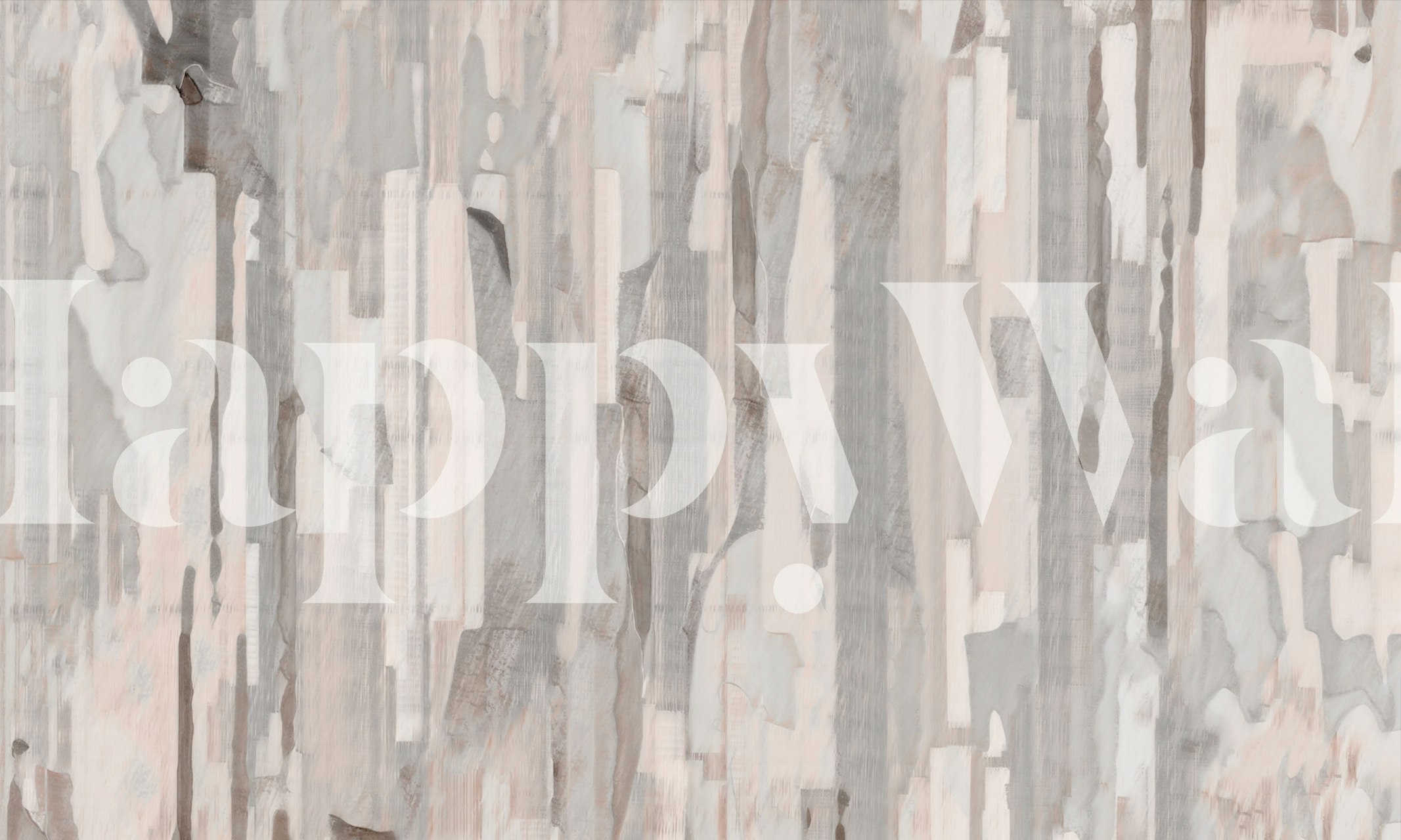 Abstract Asian forest drawing wallpaper in a room