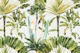 Vibrant Jungle Leaves with Parrots