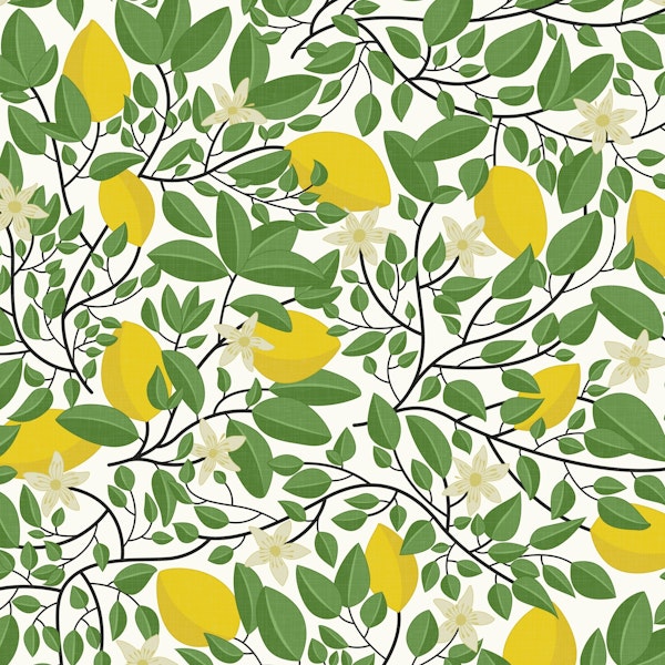 Mediterranean Garden Lemon Tree on Light WM