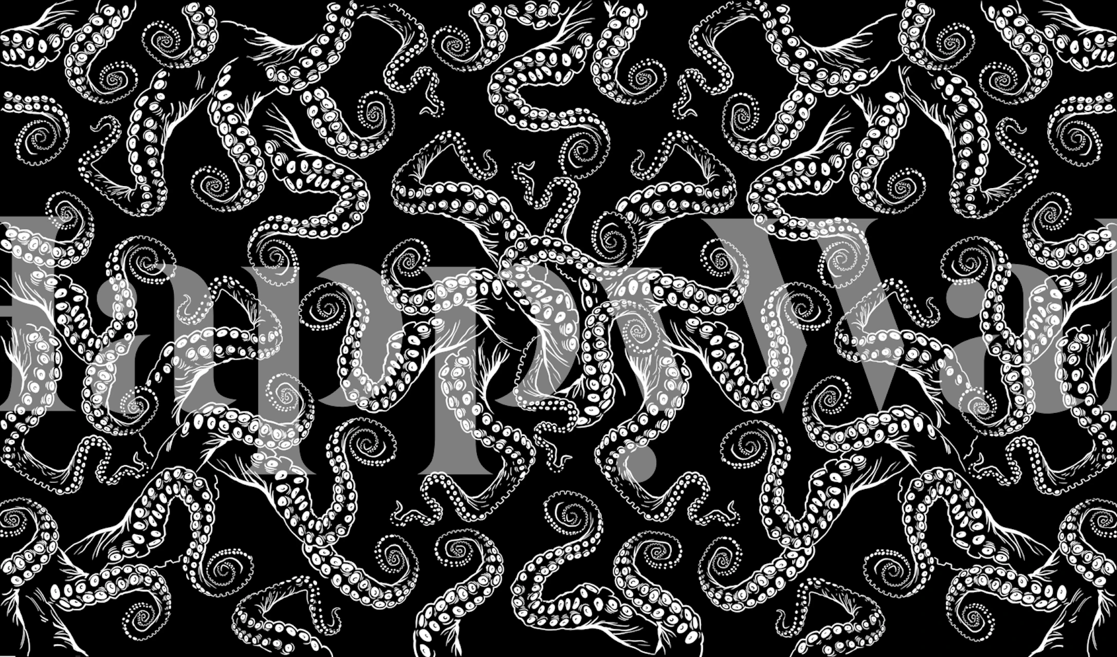 Diseño de papel pintado Tentacle galore en una habitación