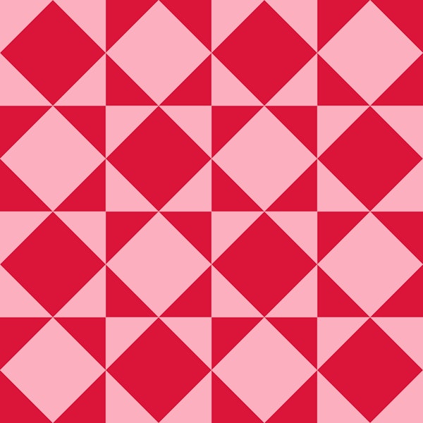 Geometric Blocks - Pink and Crimson Red - M