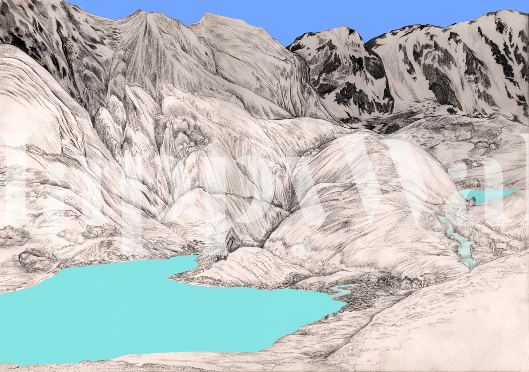 Papel pintado Altay Lakes en un entorno de habitación