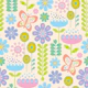 Butterfly Garden Retro Floral Repeat Pastel