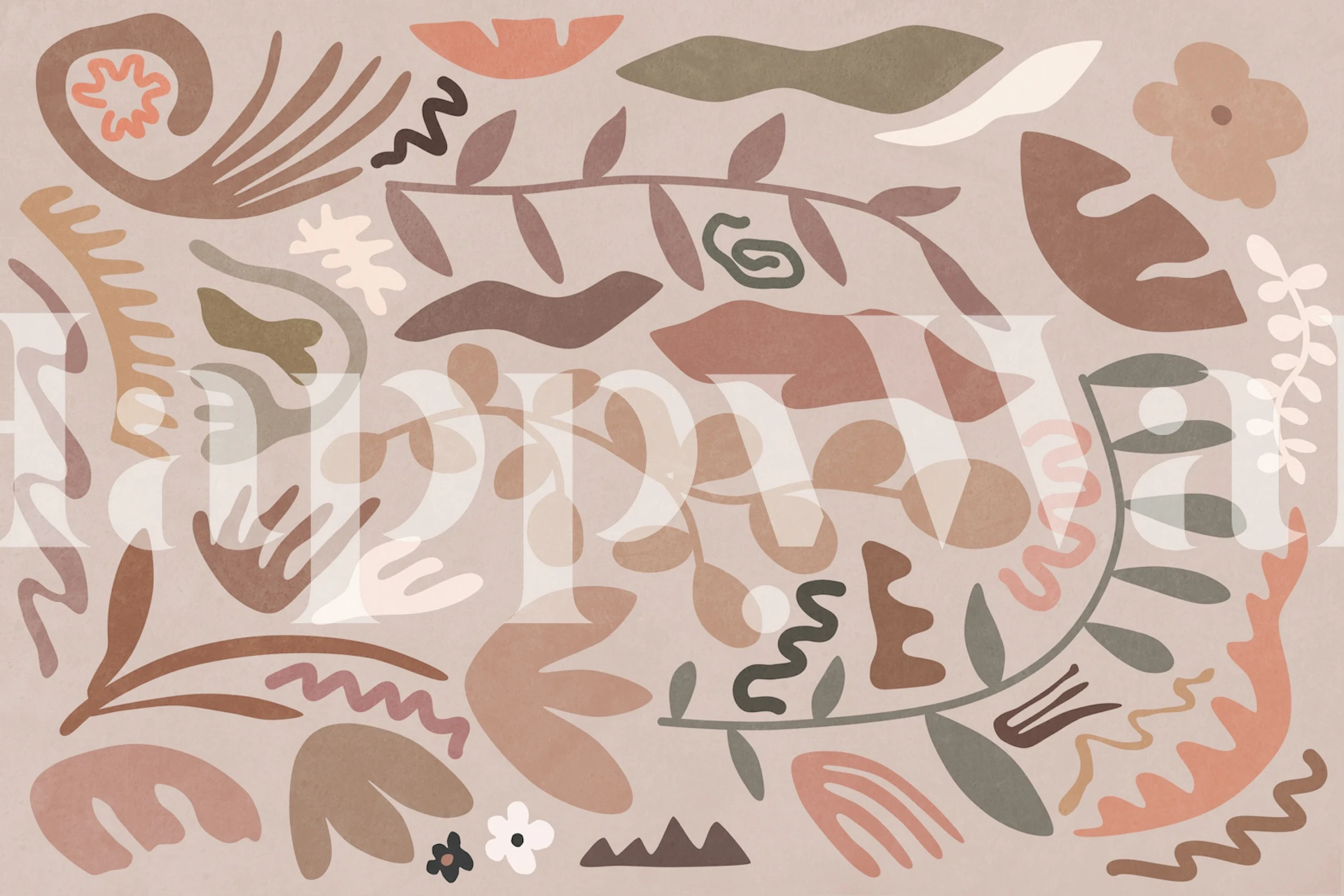 Carta da parati Blush Flora III mostrata in una stanza