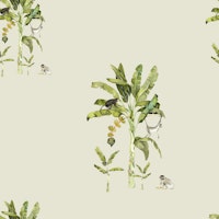 Playful Monkeys Paradise on Soft Sage wallpaper