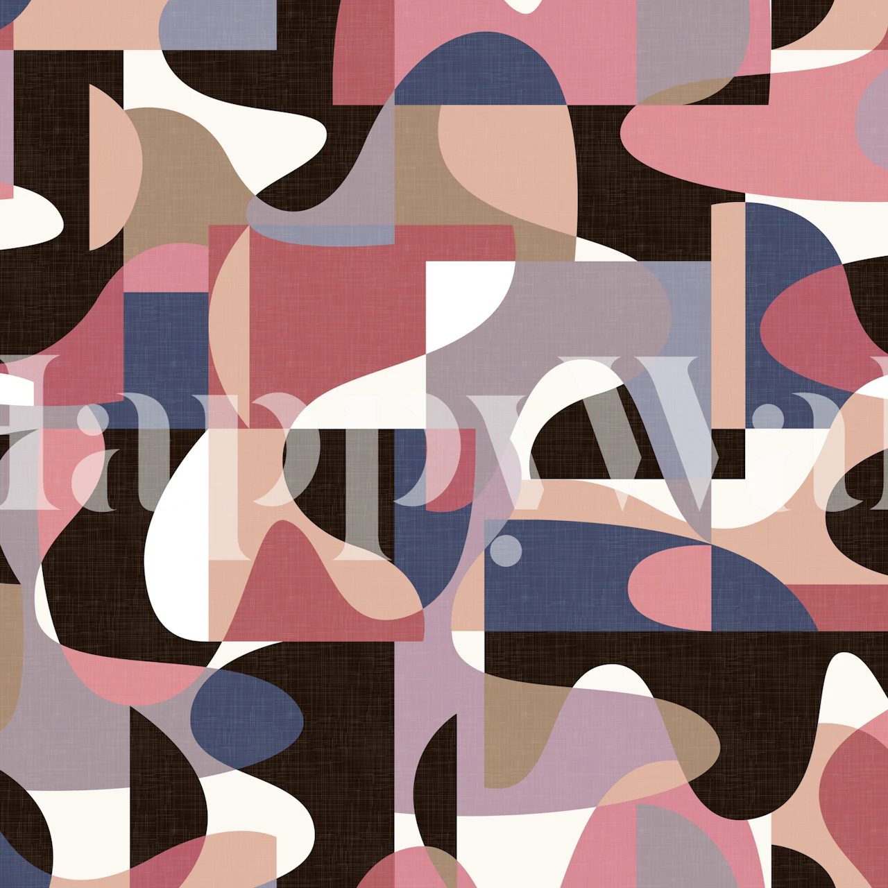 Moderne abstraktions tapetdesign i et rum