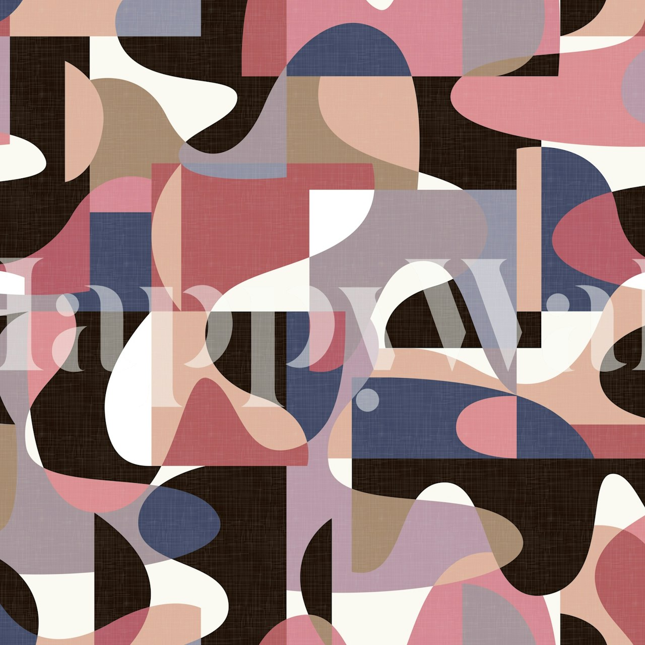 Design moderno de papel de parede abstrato em um cômodo