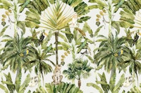 Palm Trees Jungle – Leopard & Parrots papiers peint
