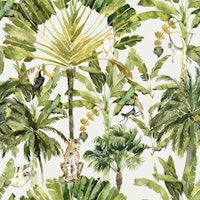 Palm Trees Jungle – Leopard & Parrots papel pintado
