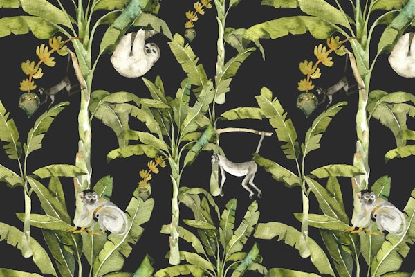 Watercolor Jungle – Monkeys & Sloths