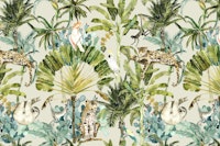 Dense Tropical Forest – Leopards & Birds tapete