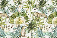 Wild Rainforest – Monkeys, Sloths & Palms tapete