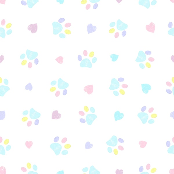 Soft pastel paw trail
