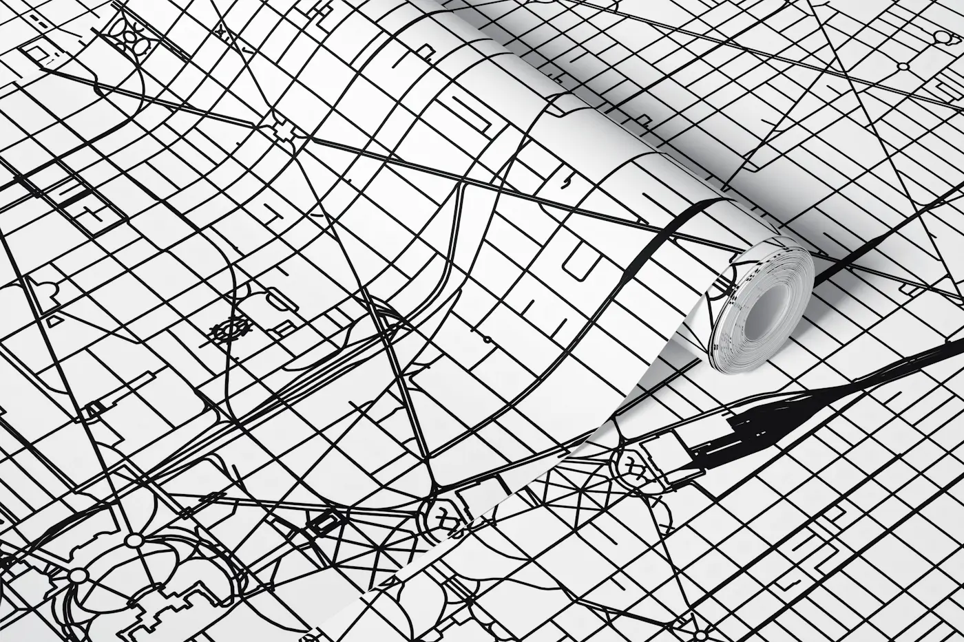 Washington DC Map wallpaper roll