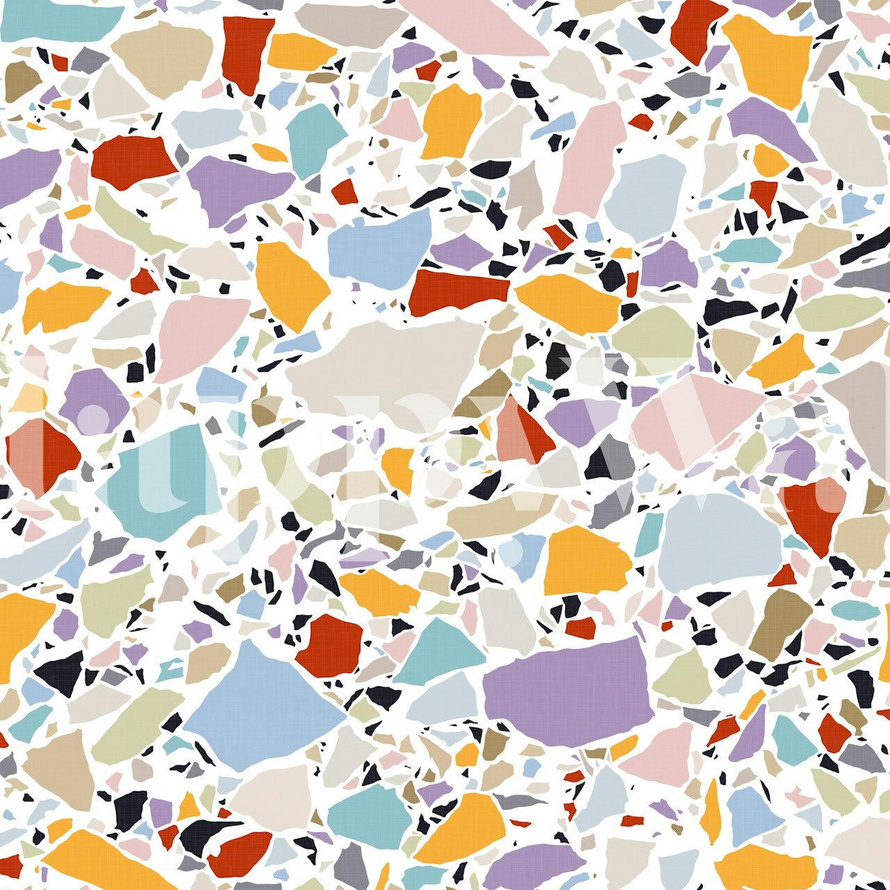 Terrazzo in Cheerful Shades wallpaper in a room